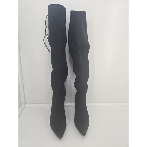 Alyssandra Black Over the Knee Boots Women’s Size 8 Heeled Pointed Toe - Picture 1 of 7